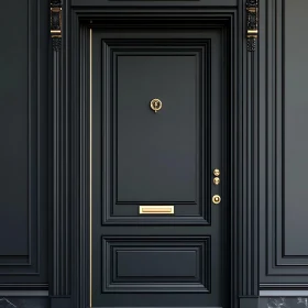 Elegant Black and Gold Entryway