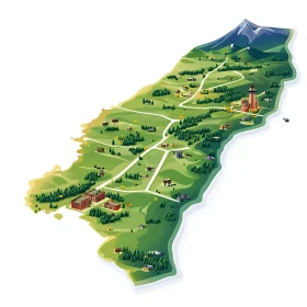Detailed Landscape Map Illustration
