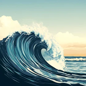 Majestic Ocean Wave Illustration
