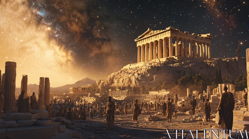 Parthenon in Athens at Night