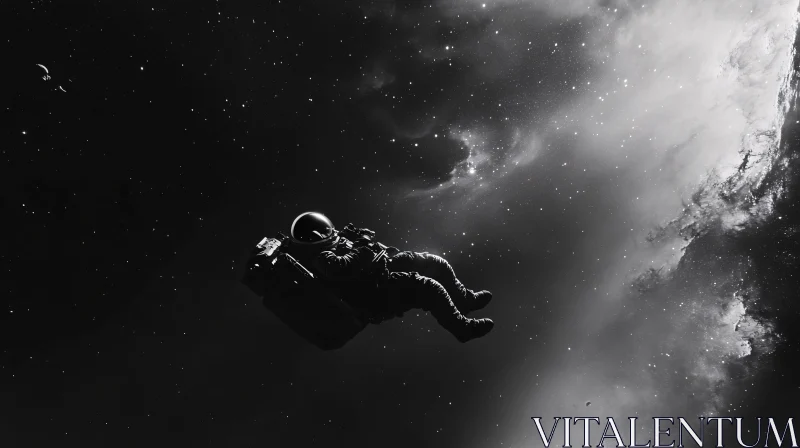 Monochrome Spaceman Among Stars