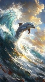 Graceful Dolphin in Sea