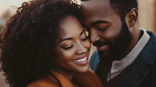 Intimate Couple Portrait Displaying Affection
