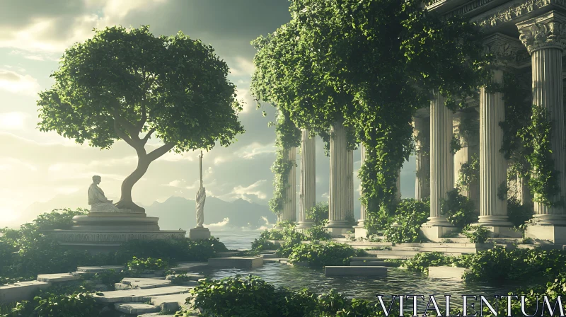Overgrown Classical Architecture by the Water