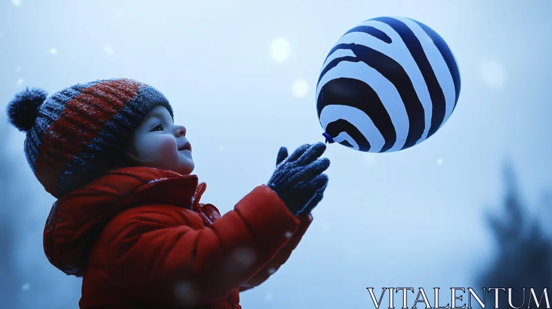 Child's Winter Wonder with Balloon