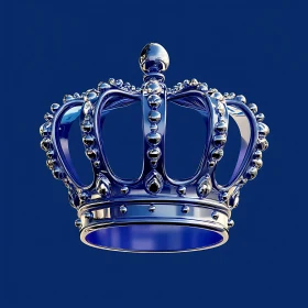 Royal Blue Gemstone Crown with Metal Details