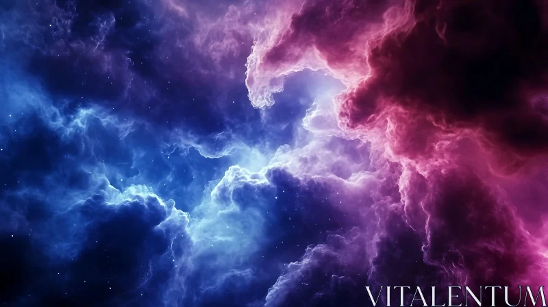 Cosmic Cloud in Shades of Blue and Pink