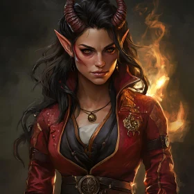 Fiery Demon Woman Illustration