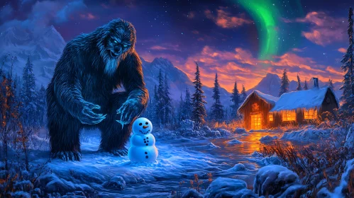 Winter Encounter: Yeti and Snowman