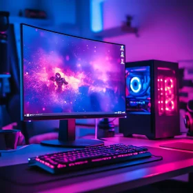 Immersive RGB Gaming PC and Curved Display