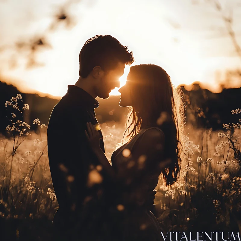 Couple in Love at Sunset