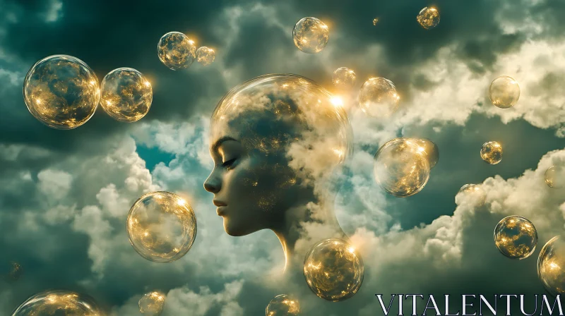 Surreal Cloud Head Portrait