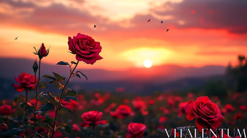 Field of Roses at Dusk