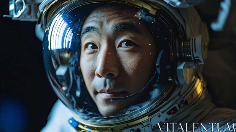 Contemplative Astronaut in Spacesuit