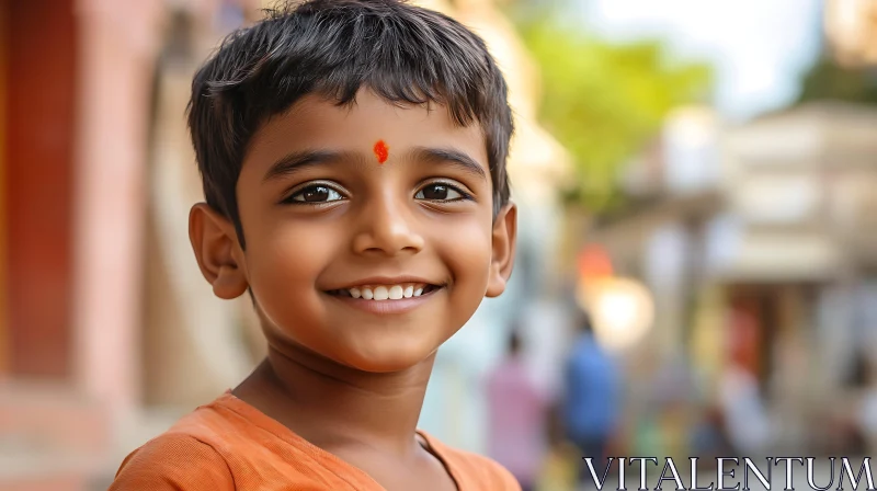 Smiling Young Boy with Traditional Mark