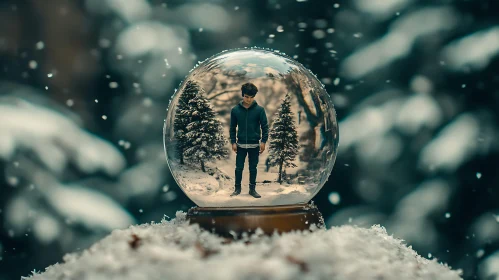 Boy in a Snow Globe