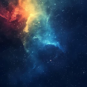 Nebula's Colorful Cosmic Cloudscape