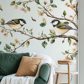 Birds on Branches Mural