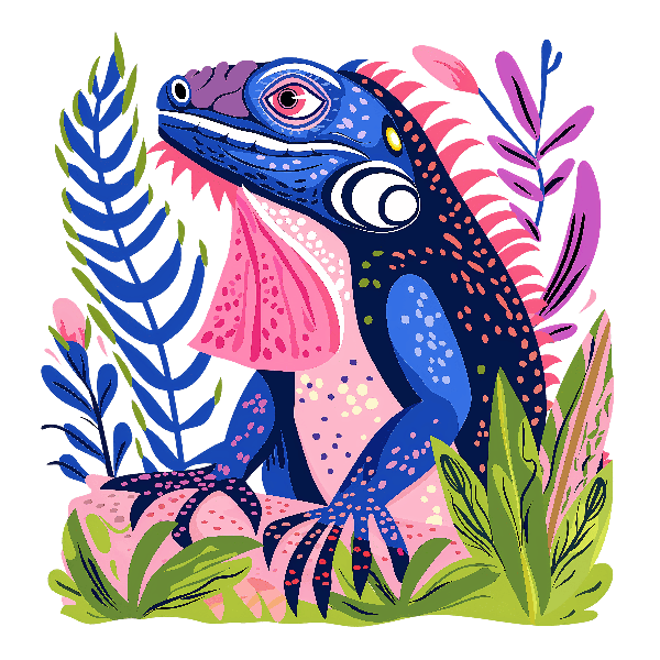 Colorful Iguana T-Shirt Design