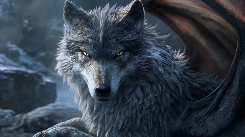 Wolf with Dragon Wings: Hybrid Beast