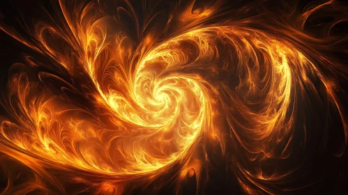 Fiery Abstract Fractal Spiral