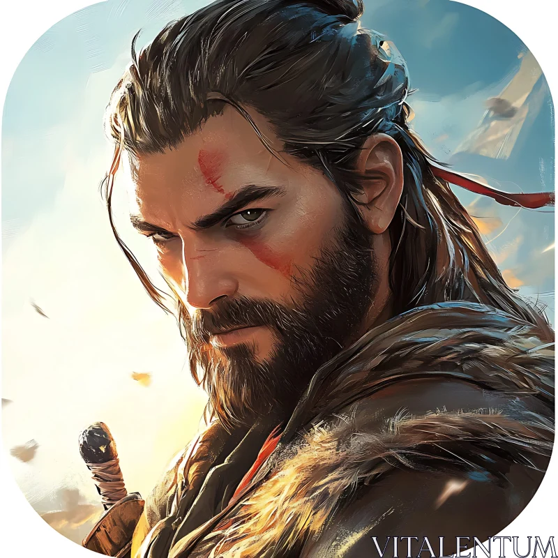 Bearded Man with Scar