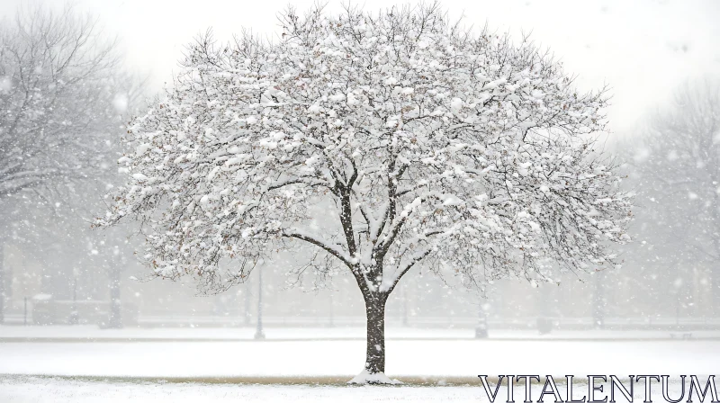 Winter Tree in Snowfall