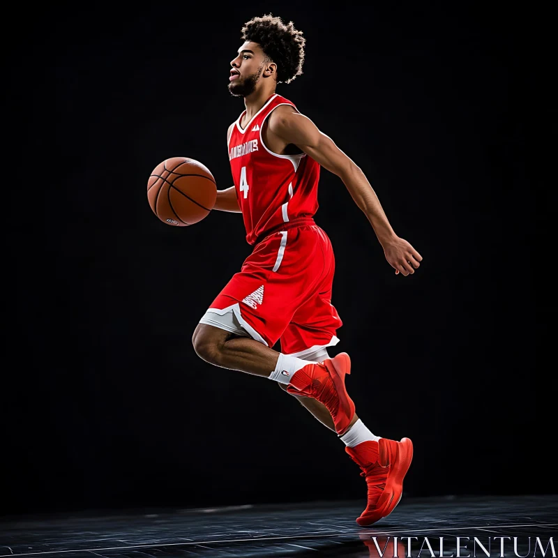Athlete Dribbling Basketball