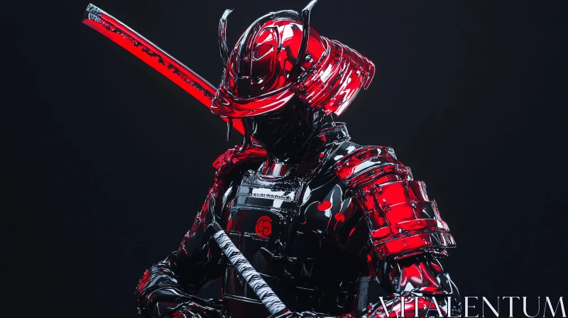 Cyberpunk Samurai Warrior with Glowing Sword