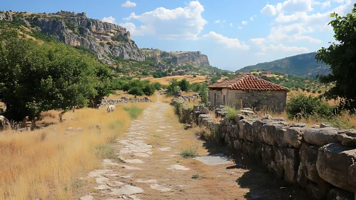 Mountain Landscape with Stone Road