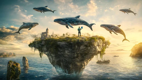 Floating Island with Whales