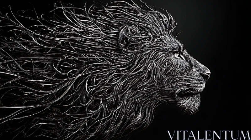 Monochrome Lion Art