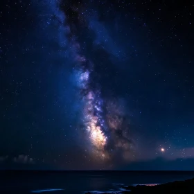 Celestial Seascape Under Starry Skies