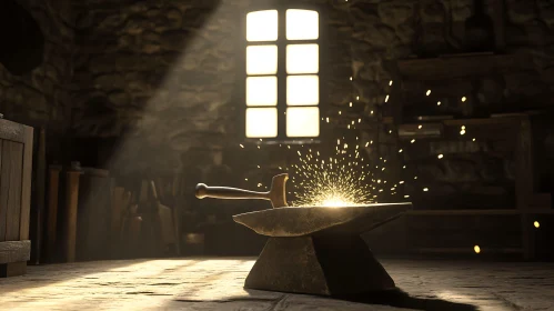 Forge and Hammer in Stone Workshop