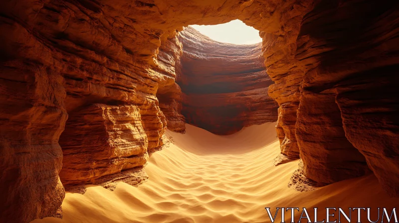 Sunlit Sandstone Canyon Landscape