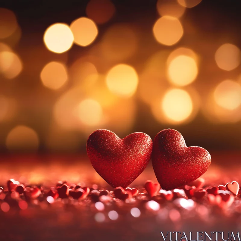 Two Hearts Aglow: Love's Glittering Embrace