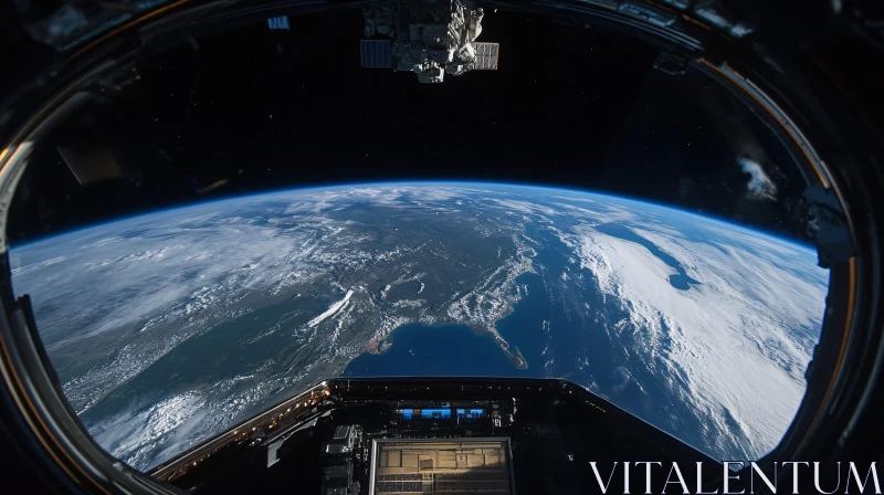 Blue Planet Glimpse From Orbit AI Image