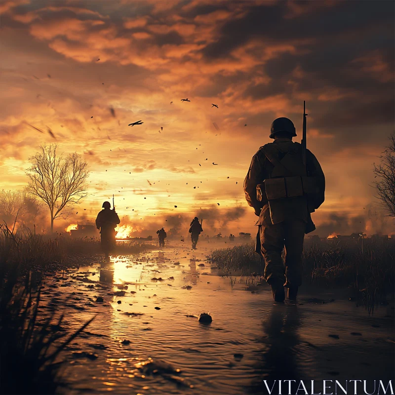 Warriors in the Aftermath of Battle AI Image
