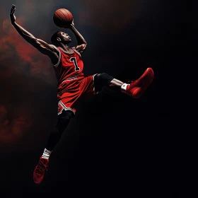 Athlete Shooting Basketball