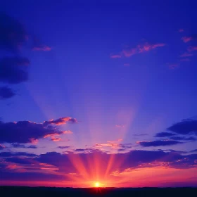 Majestic Sunset Sky with Radiant Light