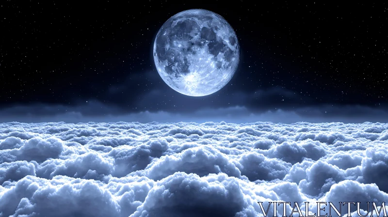 Celestial Moon Over Cloud Sea