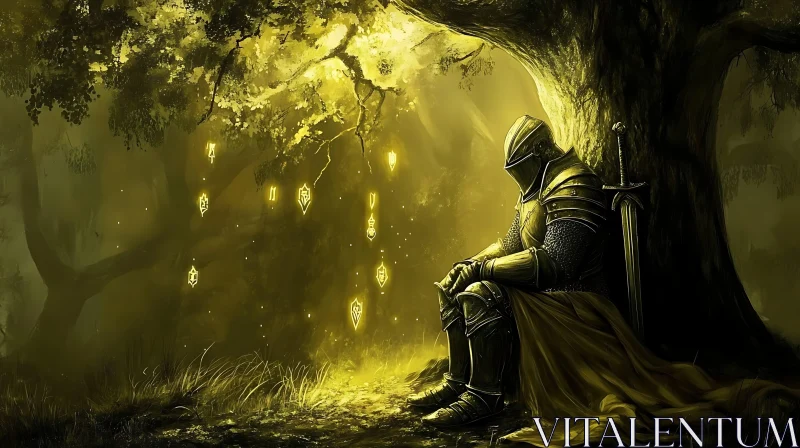 Knight Resting Under a Tree