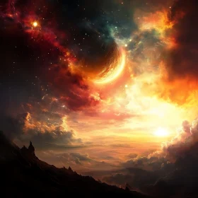 Fiery Sphere in Cloudy Universe