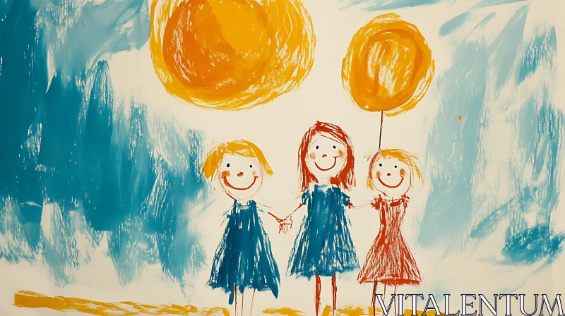 Children's Art: A Sunny Day with Friends
