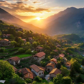 Sunset Over Mountain Village