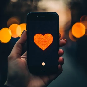 Glowing Heart on Mobile Device