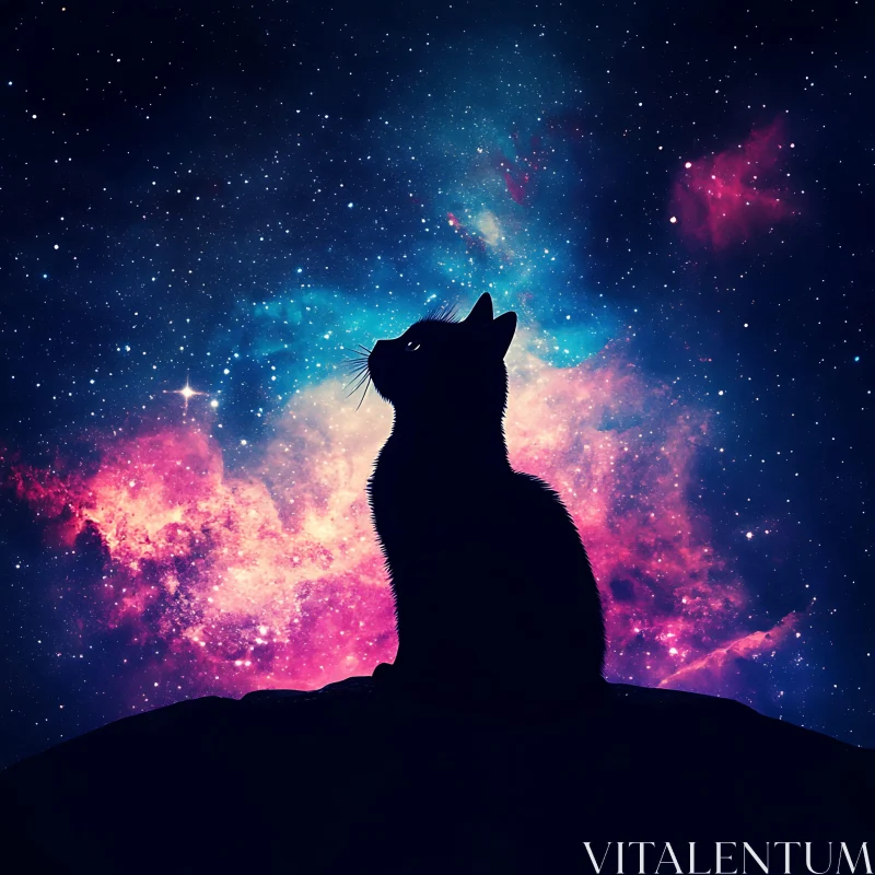Celestial Feline: A Galactic Gaze