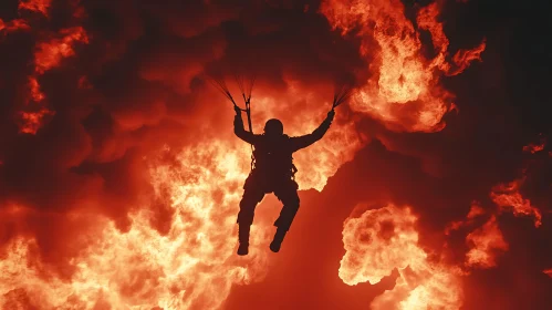 Intense Skydiving Through Fire