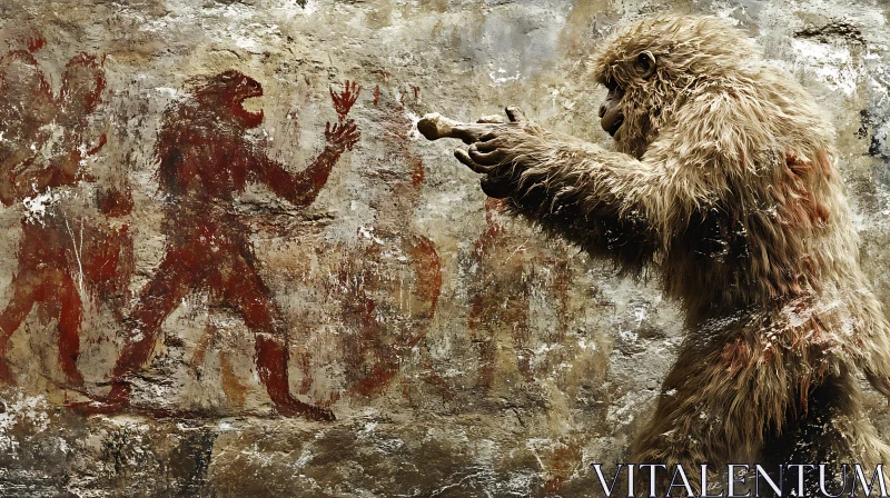 Legend Meets Art: Yeti at Cave Painting
