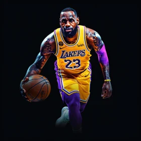 LeBron James Lakers Dribble